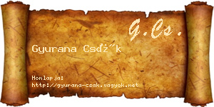 Gyurana Csák névjegykártya